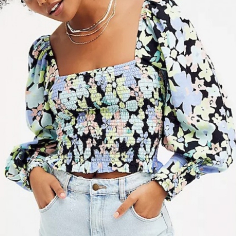 Free People Ariana Printed Crop Top